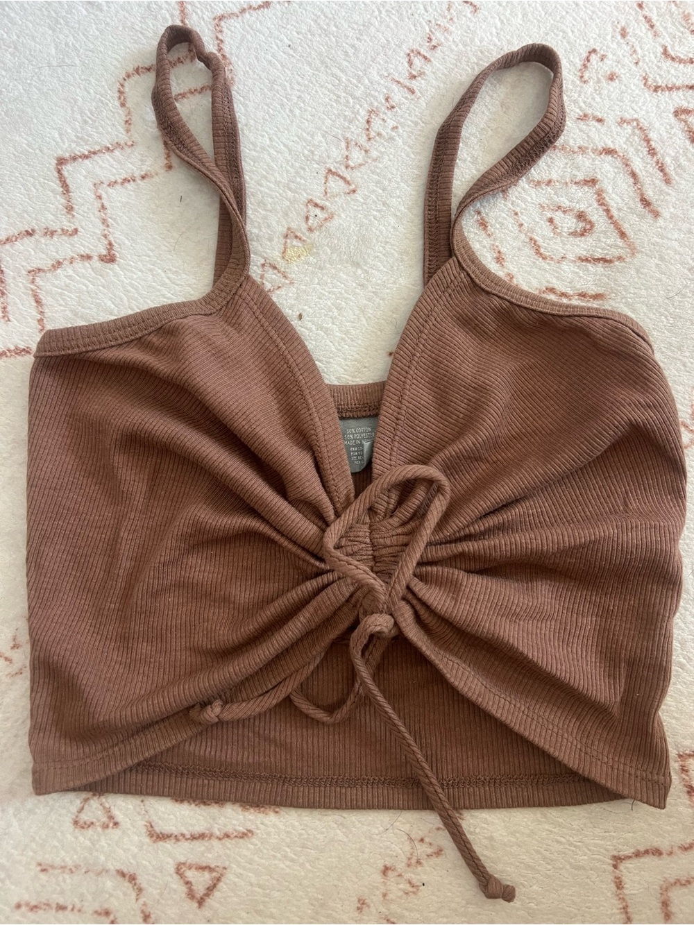 Cute cropped tie front top